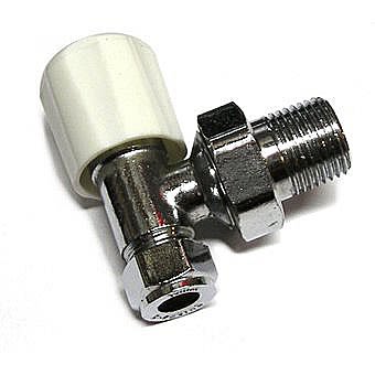 Chrome Radiator Valve 10mm Angled