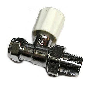 Chrome Radiator Valve 15mm Inline