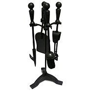 Deville Fireside Turn 5 Piece Companion Set Black
