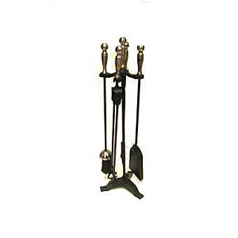 Deville Fireside Turn Handle Companion Set Black/Pewter