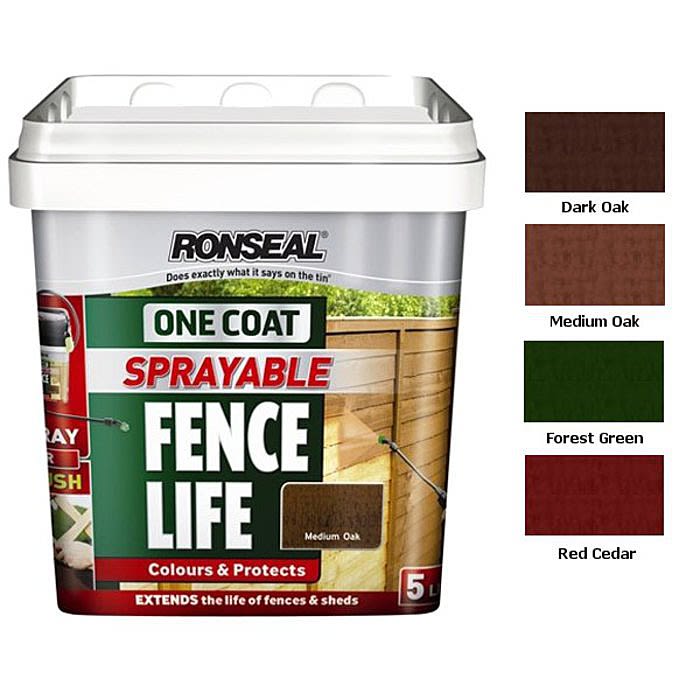 Ronseal One Coat Sprayable Fence Life 5L Red Cedar Ray Grahams DIY