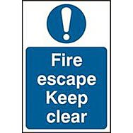 Spectrum 0158 Fire Escape Keep Clear Sign