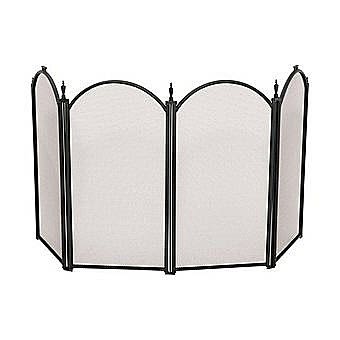 De Vielle Fireside 4 Fold Black Firescreen GUD035889