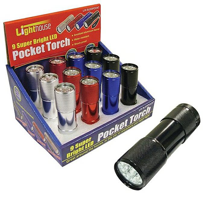 Lighthouse Pocket 9 LED Torch (3 x AAA Batteries) Ray Grahams DIY Store