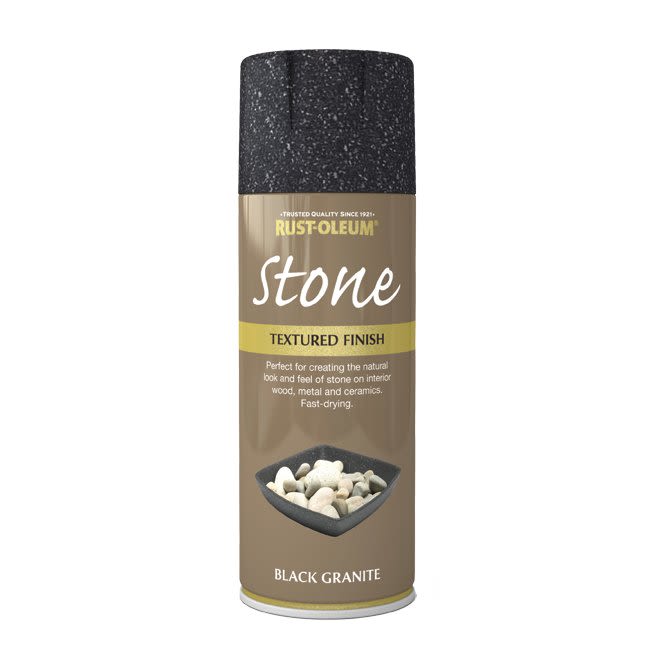 RustOleum Stone Effect Spray Paint Black Granite 400ml Ray Grahams