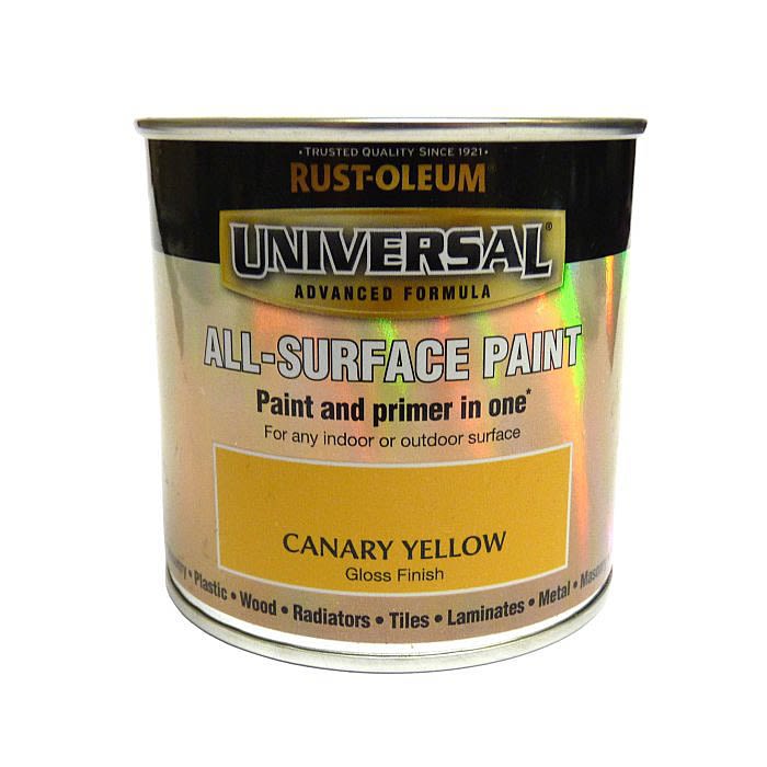 RustOleum Universal All Surface Paint 250ml Canary Yellow Ray Grahams
