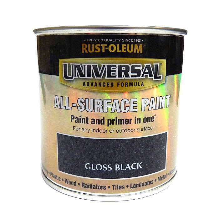 RustOleum Universal All Surface Paint 250ml Black Gloss Ray Grahams