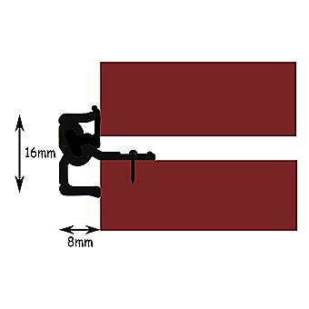 Exitex Double Door Centre Seal 2.4m Black