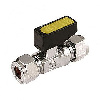 Compression Gas Valve 8mm Chrome