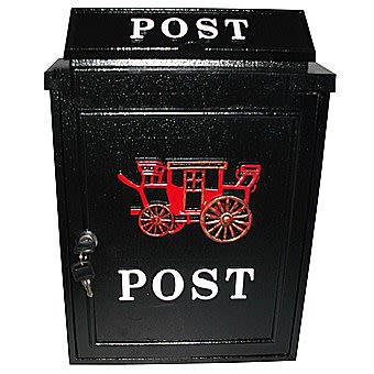De Vielle Carriage Post Box Black 