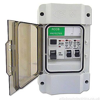 Control Gear Direct IP55 Garage Unit 63 Amp RCCB