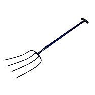 4 Tine Manure Fork With Plastic Handle