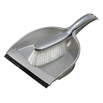 Silver Dustpan And Hand Brush Set