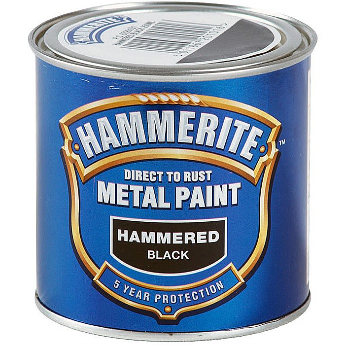 Hammerite Direct To Rust Metal Paint Hammered Black 0.75 Litres Ray