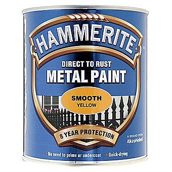 Picture of Hammerite Direct To Rust Metal Paint Smooth Yellow