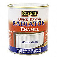Rustins Quick Drying Radiator Enamel Paint In Gloss White 0.5 Litre