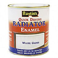 Rustins Quick Drying Radiator Enamel Paint In Gloss White 0.5 Litre