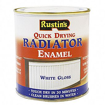 Rustins Quick Drying Radiator Enamel Paint In Gloss White 0.5 Litre