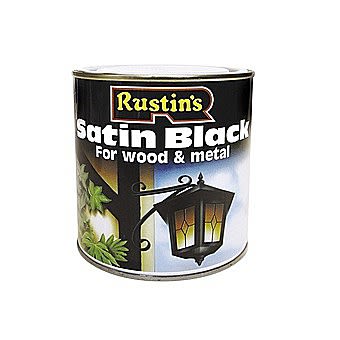 Rustins Satin Black Quick Drying Paint 0.5 Litres