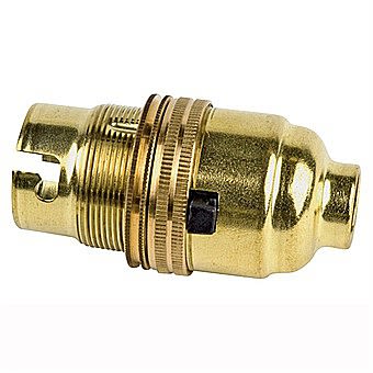 Brass Switched Lamp Holder 1/2 Inch Thread EL119P Bayonet Bulbs
