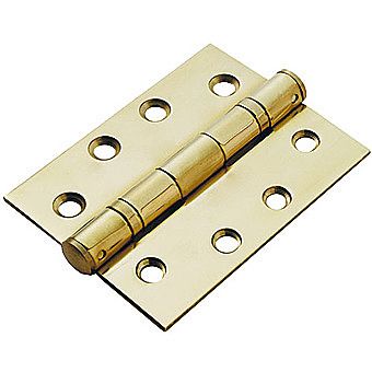 Intelligent Hardware 100mm Ball Bearing Hinge Polished Brass Pair