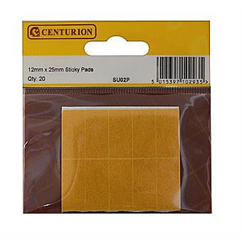 Centurion SU02P Sticky Pads 12mm x 25mm Pack of 20