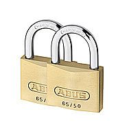 Abus 65/50 50mm Keyed Alike Brass Padlocks 2 Pack