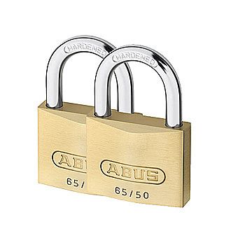 Abus 65/50 50mm Keyed Alike Brass Padlocks 2 Pack