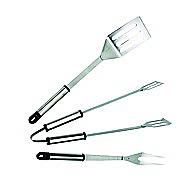 Landmann 3 Piece Barbecue Tool Set Turner, Tongs & Fork BBQ Set