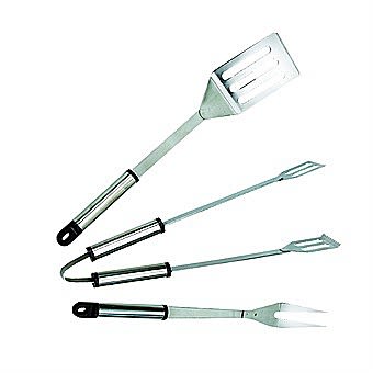 Landmann 3 Piece Barbecue Tool Set Turner, Tongs & Fork BBQ Set
