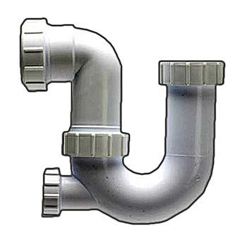 2 Piece 40mm Bath Trap With Cleaning Eye