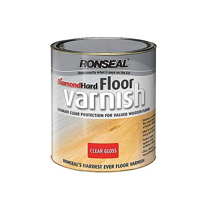 Ronseal Diamond Hard Floor Varnish Gloss Clear Crystal 2.5 Litres Ray