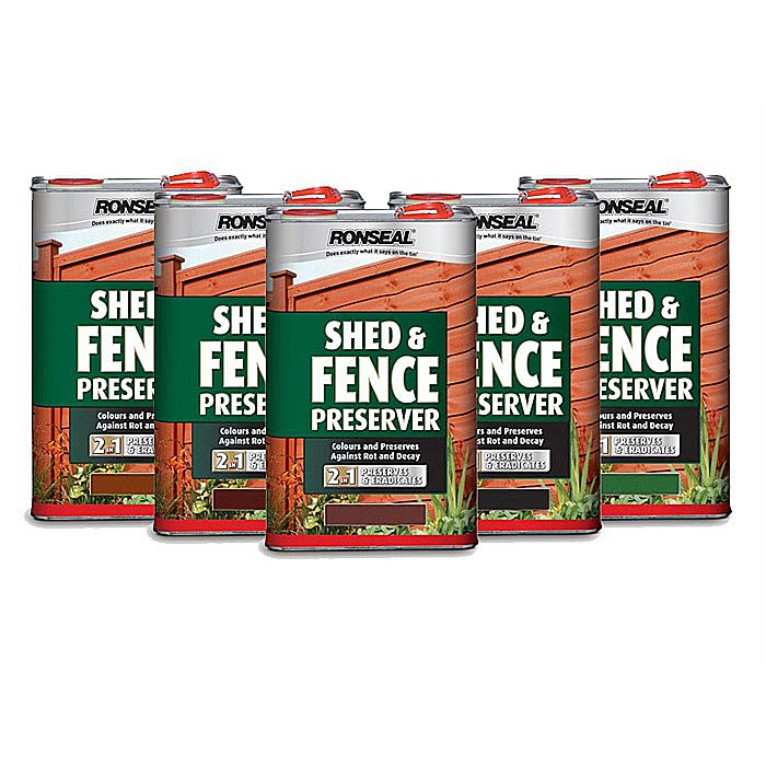 Ronseal Shed And Fence Preserver Green 5 Litres - Ray 