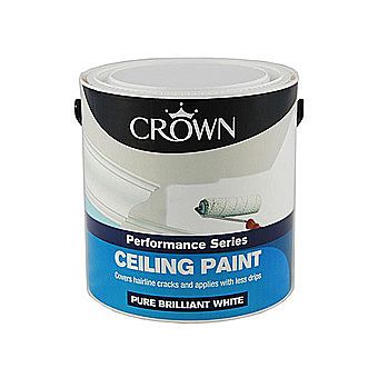 Crown Performance Ceiling Paint Pure Brilliant White 2.5 Litres