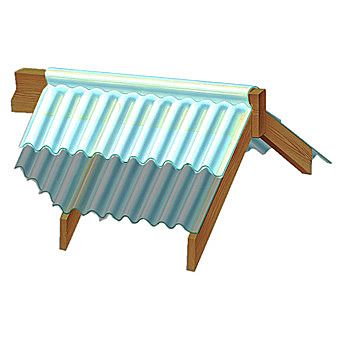 Marvec Corrugated PVC Universal Top Ridge Section