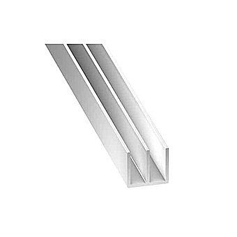 Picture of White Plastic Double U Channel Profile 21x10.5mm 1 Metre Length