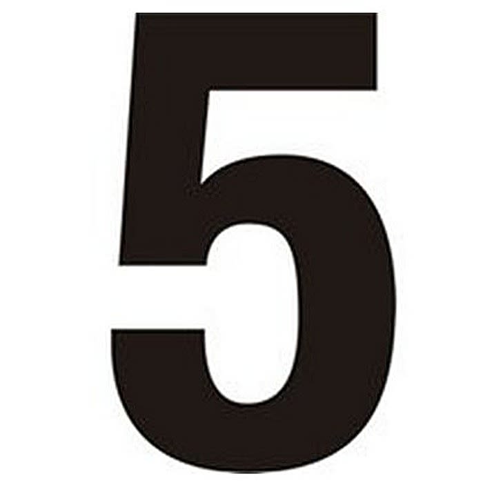 Centurion 150mm Black Self Adhesive Vinyl Number 5 Pack of 5 Ray Grahams DIY Store