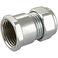 Chrome Plated Compression Female Straight 15mm x 1/2 Inch
