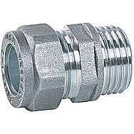Chrome Plated Compression Male Straight 15mm x 1/2 Inch