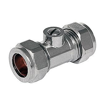 Chrome Plated Compression Ballfix Valve 22mm