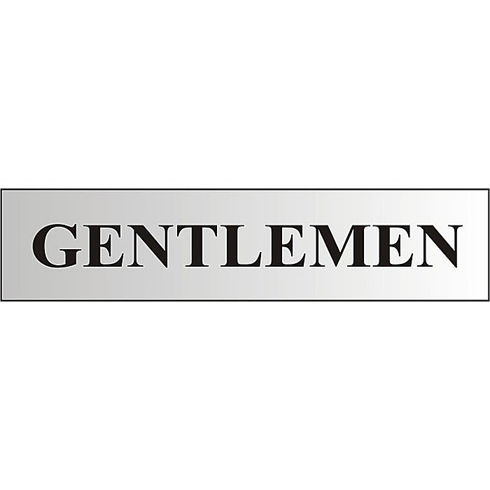Centurion 2103 Gentlemen Graphic Sign Silver 220 x 60mm Ray Grahams