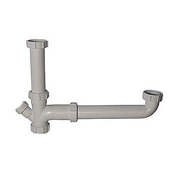 White Bowl And A Half Under Sink Plumbing Kit