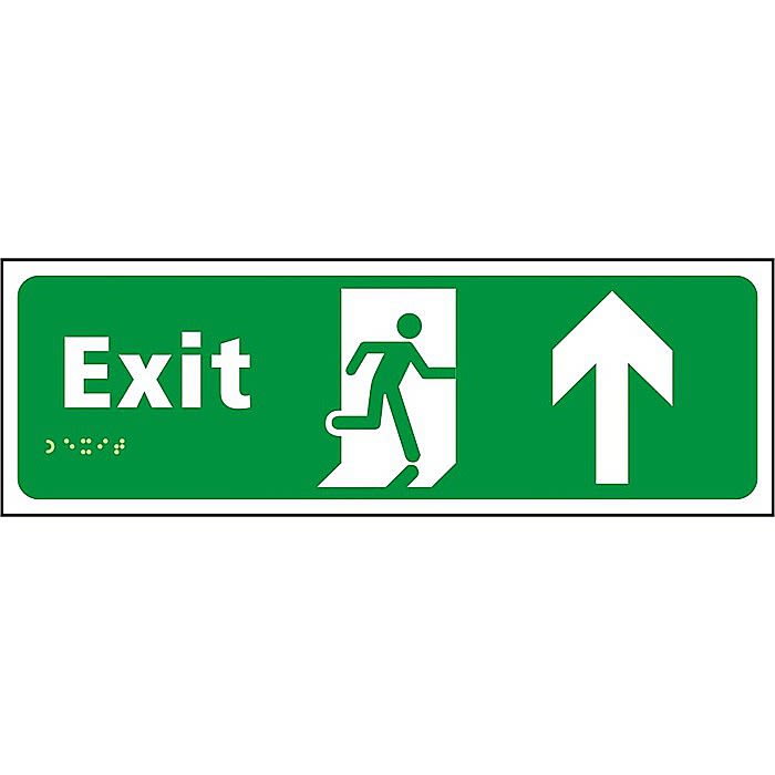 Centurion TK0520BSI Tactile Exit Sign with Arrow Up 450 x 150mm Ray