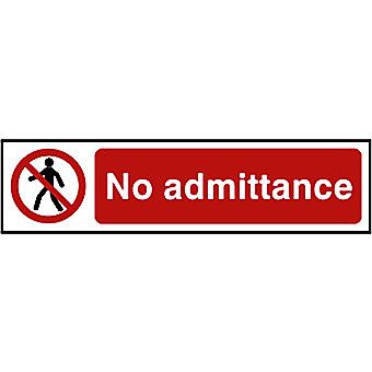 Centurion PVC No Admittance Sign 200 x 50mm