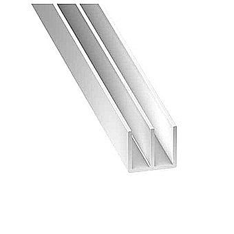 2 Metre White Plastic Double U 21 x 6.5mm