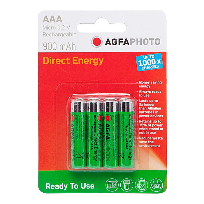 AgfaPhoto AAA Rechargeable Batteries Pack of 4 Ray Grahams DIY Store