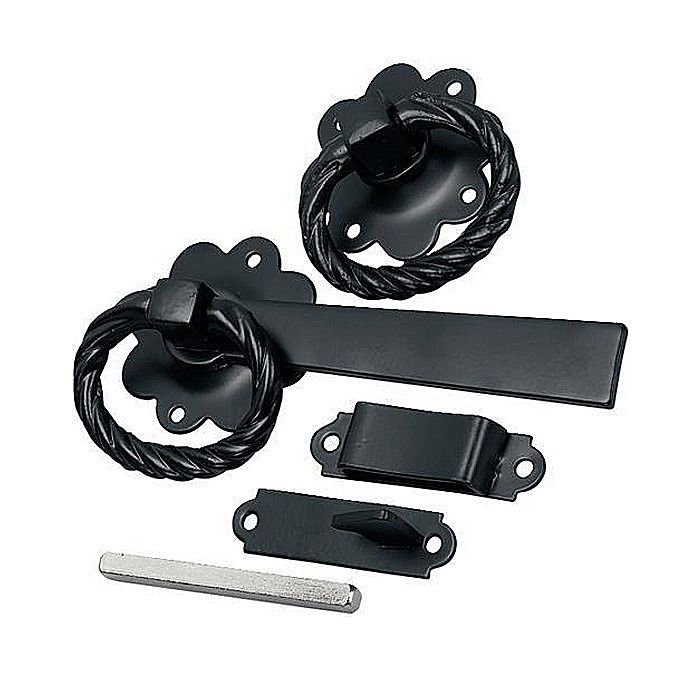 Black Ring Twist Handle Gate Latch 180mm Ray Grahams DIY Store
