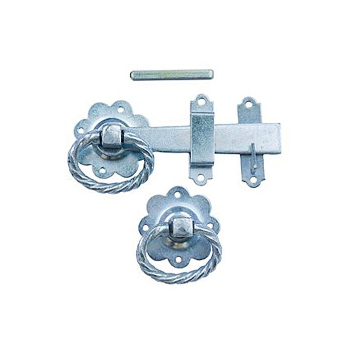 Galvanised Ring Twist Handle Gate Latch Set 180mm Ray Grahams DIY Store