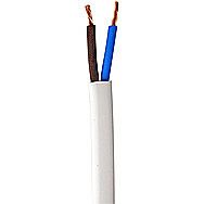 0.5mm White Flat Flexible 2192Y 2 Core Cable 