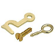 Centurion HE22P 19mm Electro Brass Side Hook & Eyes Pack of 2